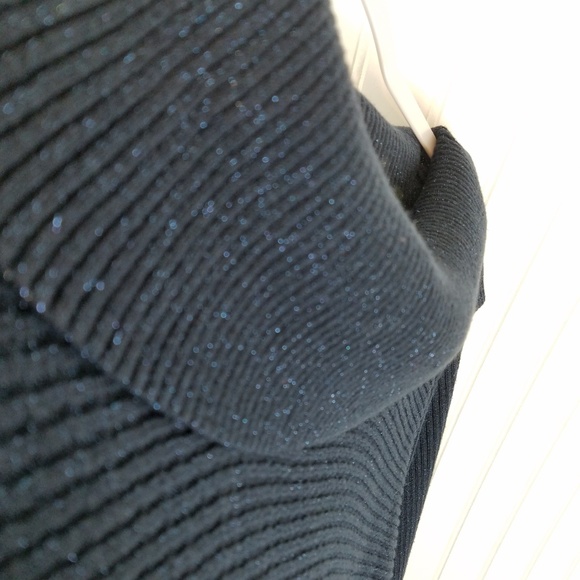 Alfani Midnight Blue & Metallic Cowl Sweater Dress - Picture 5 of 6